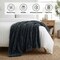Americanflat Throw Blanket - 50x60 Inch Double Sided Luxe Faux Fur - Soft Plush Fleece Bedding - Cozy Warmth For Living Room Couch Or Sofa - Dark Gray